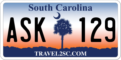 SC license plate ASK129