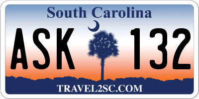 SC license plate ASK132