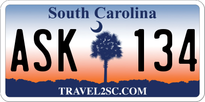 SC license plate ASK134