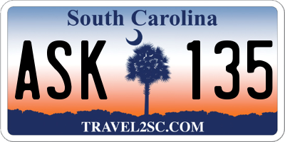 SC license plate ASK135