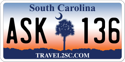 SC license plate ASK136
