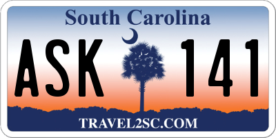 SC license plate ASK141