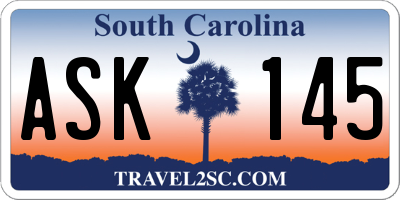 SC license plate ASK145