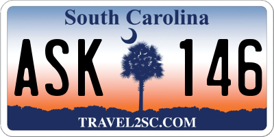 SC license plate ASK146