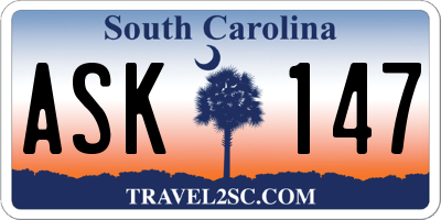 SC license plate ASK147