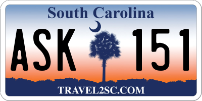 SC license plate ASK151