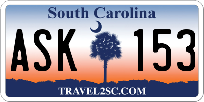 SC license plate ASK153