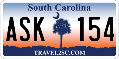 SC license plate ASK154