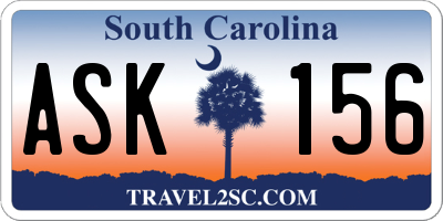 SC license plate ASK156