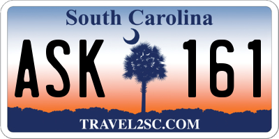 SC license plate ASK161