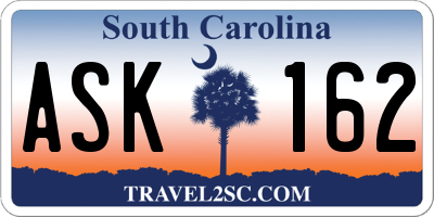 SC license plate ASK162