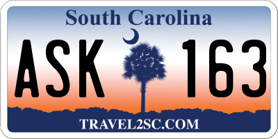SC license plate ASK163