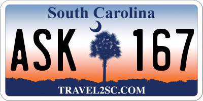 SC license plate ASK167