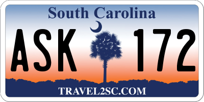 SC license plate ASK172