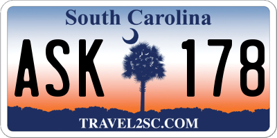 SC license plate ASK178