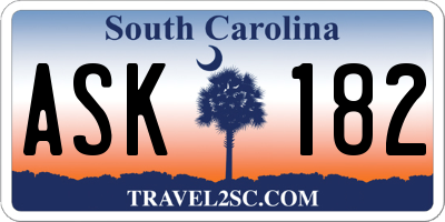 SC license plate ASK182