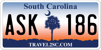 SC license plate ASK186