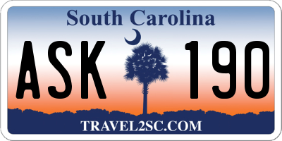SC license plate ASK190