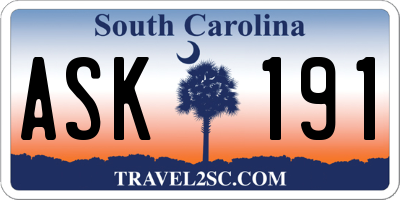 SC license plate ASK191