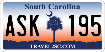 SC license plate ASK195