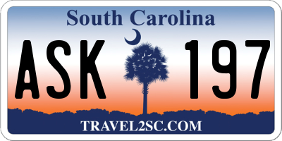 SC license plate ASK197