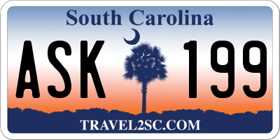 SC license plate ASK199