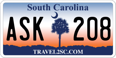 SC license plate ASK208