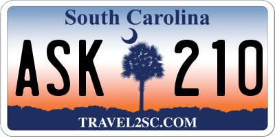 SC license plate ASK210