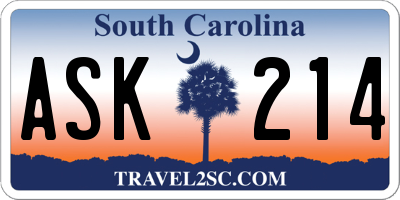 SC license plate ASK214