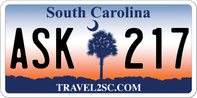 SC license plate ASK217