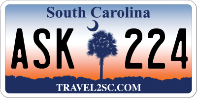 SC license plate ASK224