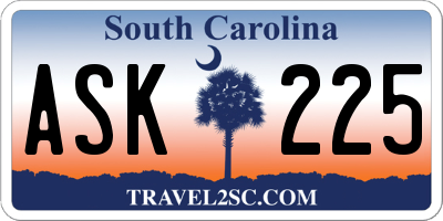 SC license plate ASK225