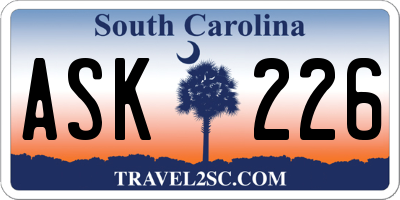 SC license plate ASK226