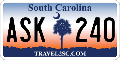 SC license plate ASK240