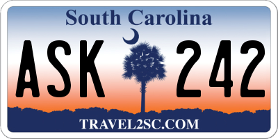 SC license plate ASK242