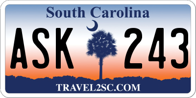 SC license plate ASK243