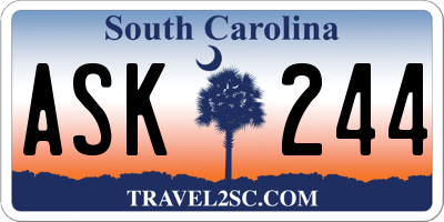 SC license plate ASK244