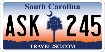 SC license plate ASK245