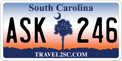SC license plate ASK246