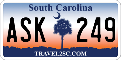 SC license plate ASK249