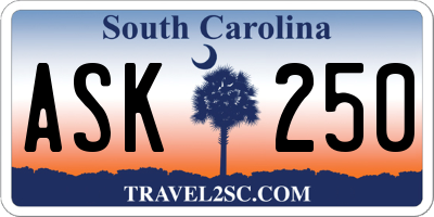 SC license plate ASK250