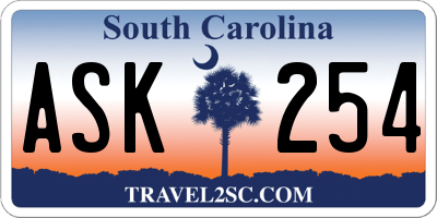 SC license plate ASK254