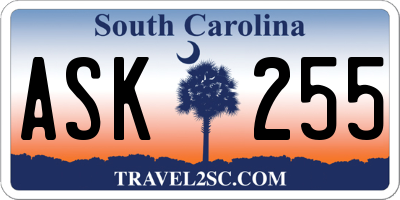 SC license plate ASK255