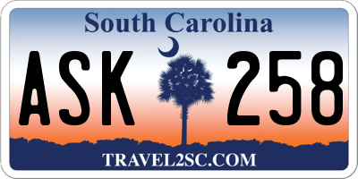 SC license plate ASK258