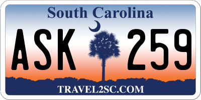 SC license plate ASK259