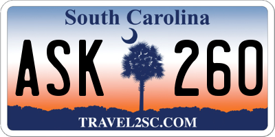 SC license plate ASK260