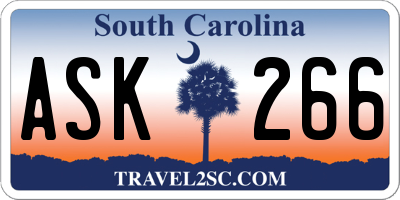 SC license plate ASK266