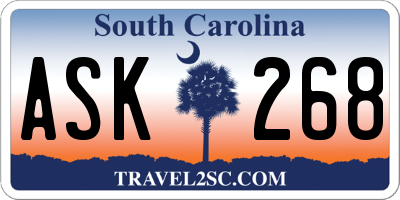 SC license plate ASK268