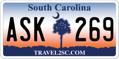 SC license plate ASK269