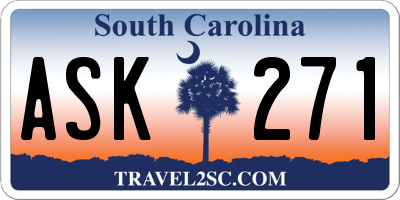 SC license plate ASK271